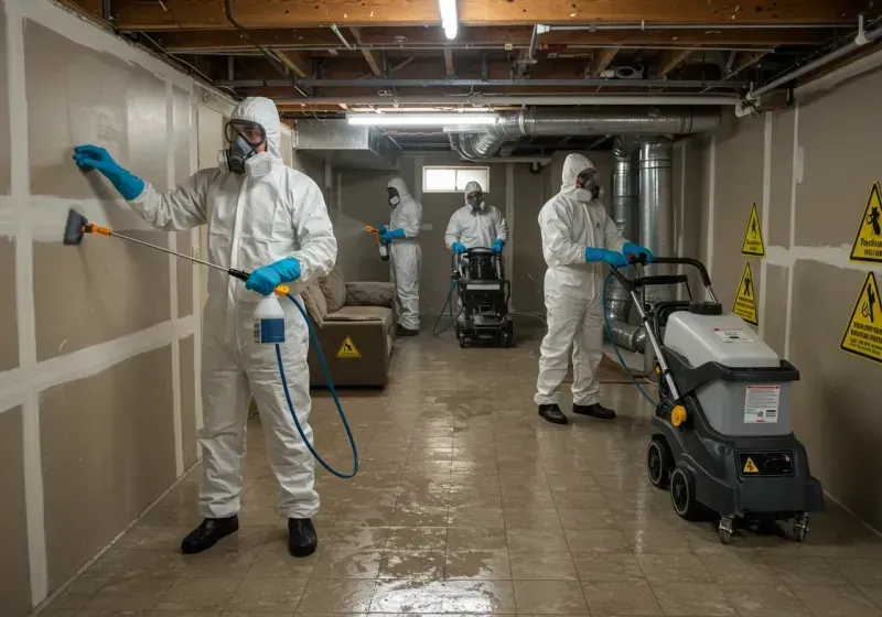 Basement Moisture Removal and Structural Drying process in Grosse Ile, MI